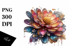 Shiny Zinnia Golden Abstract Clipart Product Image 1