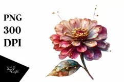 Shiny Zinnia Golden Abstract Clipart Product Image 1