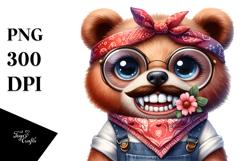 Expressive Thoughtful Bear with Big Teeth | Sublimation | Product Image 1