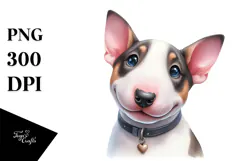 Cute Bull Terrier with Big Eyes PNG Product Image 1