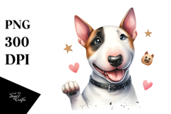 Cute Bull Terrier with Big Eyes PNG Product Image 1