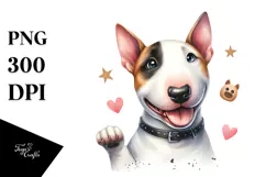 Cute Bull Terrier with Big Eyes PNG Product Image 1