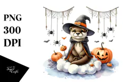 Watercolor Otter for Halloween, High-Res PNG Product Image 1
