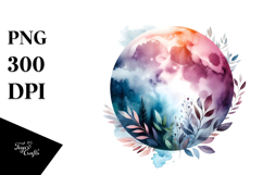 Abstract Moon with Foliage and Clouds | Sublimation | Product Image 1