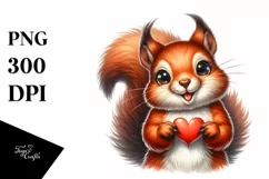 Funny Cute Squirrel Portrait | Watercolor Clipart Product Image 1