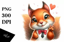 Funny Cute Squirrel Portrait | Watercolor Clipart Product Image 1