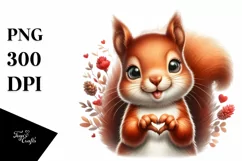 Funny Cute Squirrel Portrait | Watercolor Clipart Product Image 1