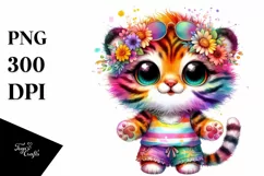 Cute Baby Tiger Summer Clipart Product Image 3