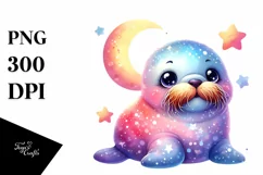 Colorful Baby Walrus | Sublimation | Clipart Product Image 3