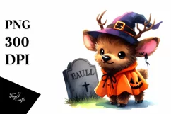 Cute Baby Elk Dressed for Halloween | Clipart Product Image 3
