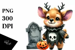 Cute Baby Elk Dressed for Halloween | Clipart Product Image 3