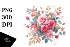 Pink Roses Gold Watercolor Product Image 1