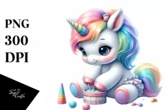 Pastel Cute Baby Unicorn Clipart Product Image 1