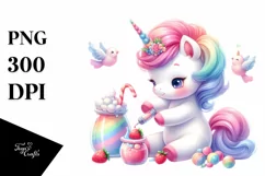 Cute Baby Unicorn Playing | Sublimation | Clipart Product Image 1