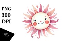 Pinkish Smiling Sun, Transparent PNG Product Image 1