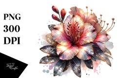 Detailed Shiny Azalea with Metallic Accents | Clipart Product Image 3