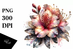Detailed Shiny Azalea with Metallic Accents | Clipart Product Image 3