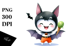 Funny Halloween Bat PNG Product Image 1