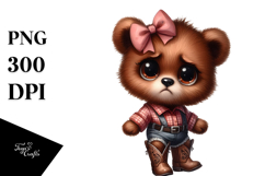 Watercolor Baby Bear Big Eyes Clipart Product Image 1