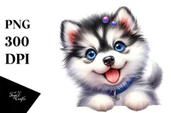 Baby Siberian Husky PNG Product Image 1