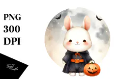 Cute Baby Rabbit, Halloween Theme, PNG Product Image 1