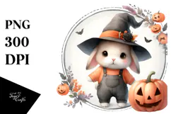 Cute Baby Rabbit, Halloween Theme, PNG Product Image 1