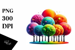 Colorful Vibrant Rainbow Trees Cute Baby | Clipart Product Image 3
