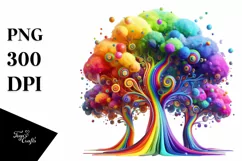 Colorful Vibrant Rainbow Trees Cute Baby | Clipart Product Image 1