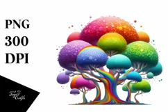 Colorful Vibrant Rainbow Trees Cute Baby | Clipart Product Image 3