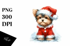 Cute Dog with Santa Hat, Summer PNG Product Image 1