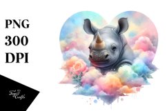 Baby Rhino with Heart PNG Product Image 1