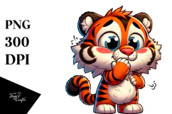Silly Cartoon Tiger, Transparent PNG Product Image 1