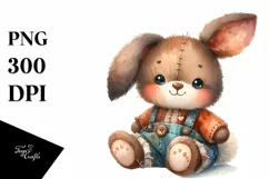 Colorful Brownish Sewed Rabbit Baby Plush | Sublimation Product Image 3