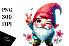 Valentines Gnome winking PNG Product Image 1