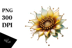 Sunflower with Golden Insertions PNG Product Image 1