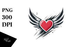 Simple Paintbrush Style Heart PNG Product Image 1