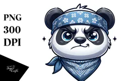 Cartoon Panda with Bandana PNG Product Image 1
