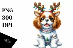 Expressive Baby Cavalier King Charles Spaniel PNG Product Image 1