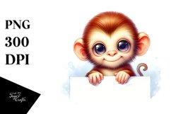Colorful Baby Monkey Smiling | Clipart Product Image 1