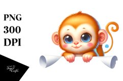 Colorful Baby Monkey Smiling | Clipart Product Image 1