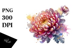 Glossy Chrysanthemum Watercolor Splash | Sublimation | Product Image 3