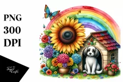 Colorful Flower and Sunflower | Striking Rainbow | Butterfly Product Image 3