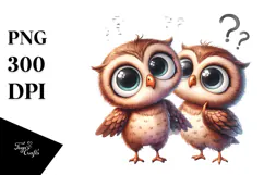 Baby Owl Confused Goofy Clipart Product Image 1