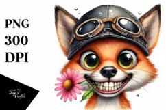 Expressive Watercolor Clipart with Goofy Smile Product Image 1