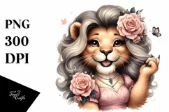 Detailed Funny Cute Lion Smiling | Sublimation Clipart Product Image 3