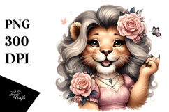 Detailed Funny Cute Lion Smiling | Sublimation Clipart Product Image 1