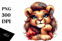 Detailed Funny Cute Lion | Sublimation Clipart Product Image 1