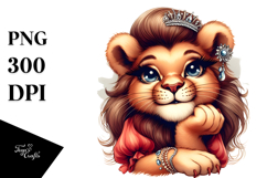 Detailed Funny Cute Lion Smiling | Sublimation Clipart Product Image 1