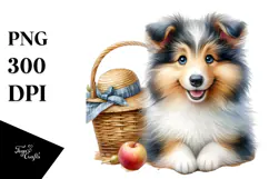Happy Baby Collie PNG Product Image 1