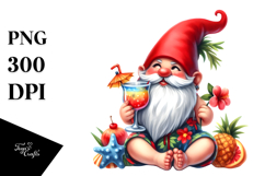 Whimsical Gnome Drinking Cocktail, PNG Product Image 1